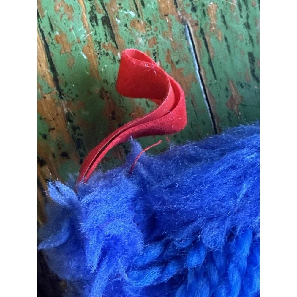 Vintage‎ Latch Hook Bear With Scarf Stocking 16